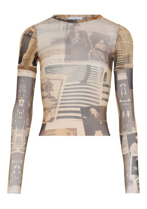 journal tee ecru grigia e rossa JEAN PAUL GAULTIER | 26/01-W-TO416-M013P030830